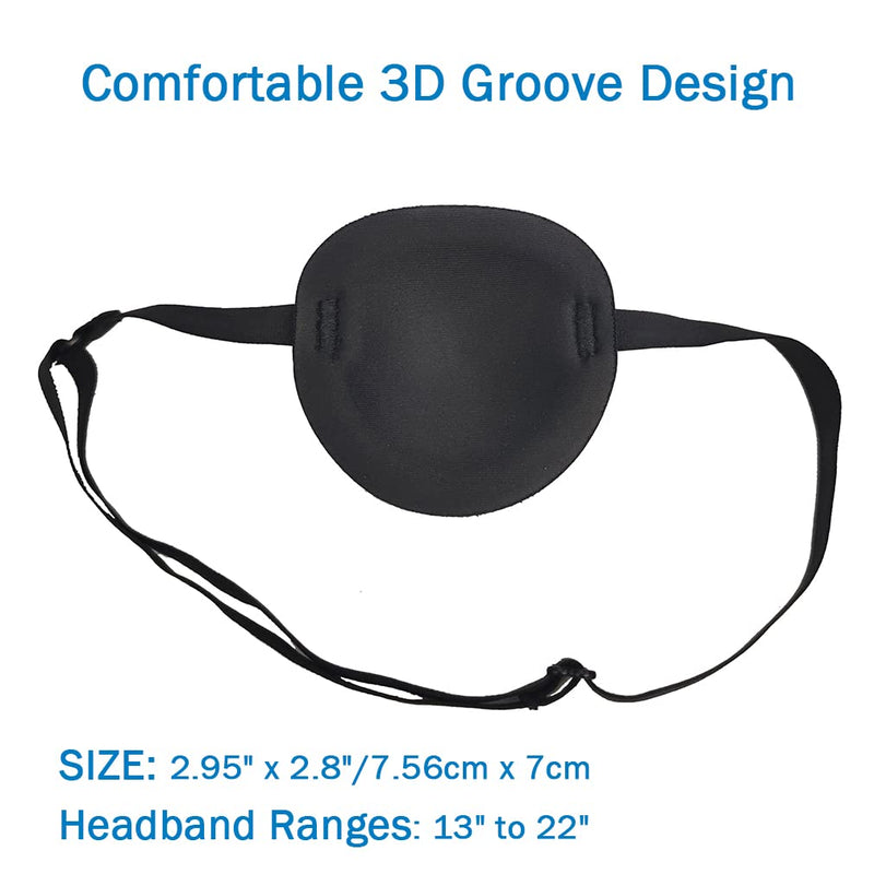 [Australia - AusPower] - 3PCS Eye Patch Medical Adjustable Eye Patches for Adults Treat Lazy Eye Left Right Eyes Cosplay Costume Men Colors 