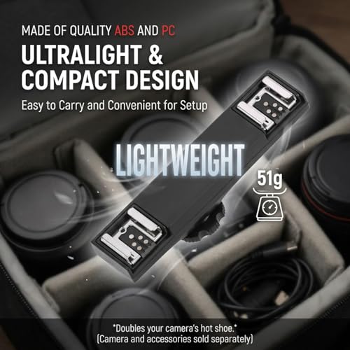 Hot Shoe Splitter, Multifunctional Hot Shoe Flash Light Bracket, Hot Shoe Mount Plate Adapter, High Loading Accessories for Camera Camcorder (for) For Canon