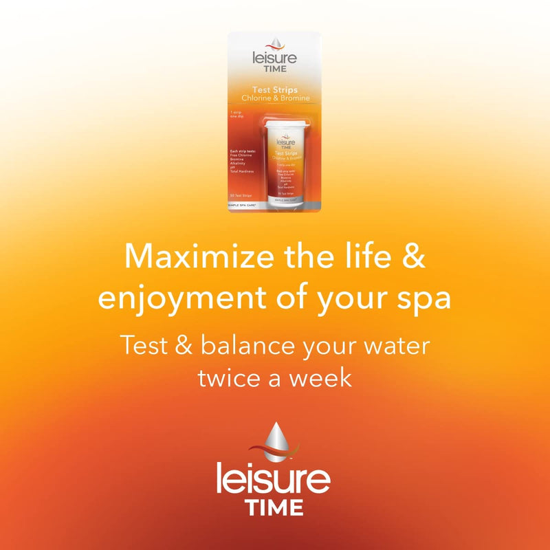 Leisure Time 45006A Spa & Hot Tub Test Strips for Chlorine and Bromine One Size Chemical Test Strip