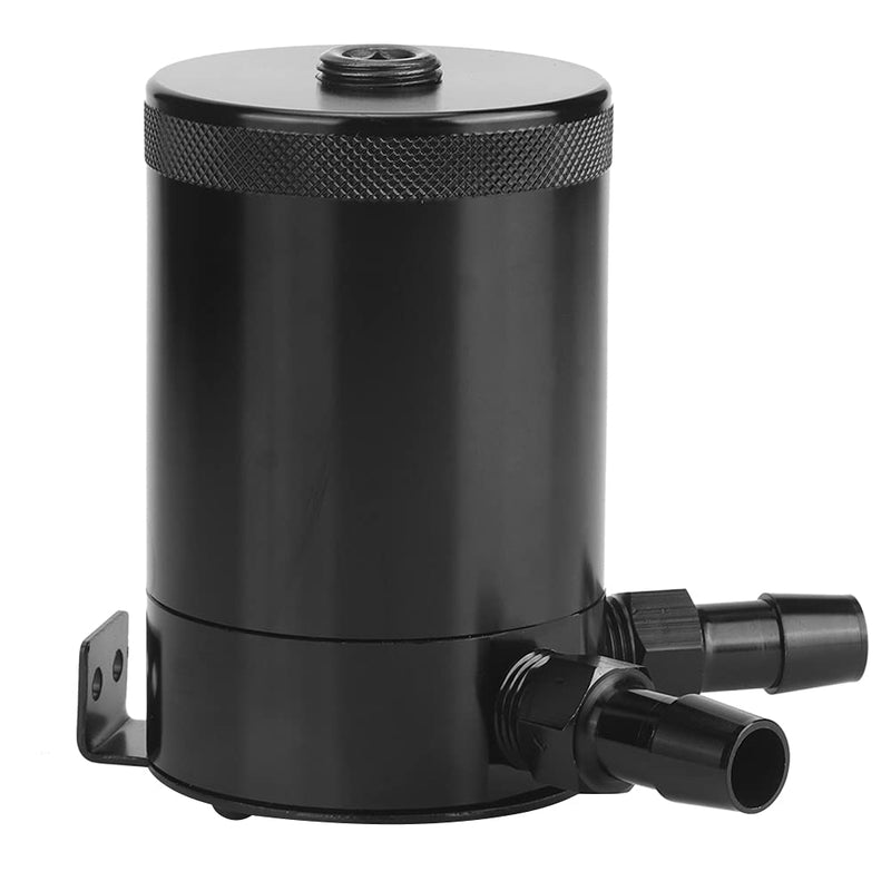 2 Port Oil Collection Tank Aluminium Alloy Air Oil Separator Protects Intercooler and Intake System, Improves Oil Separation, 50 Micron Bronze Filters, Default