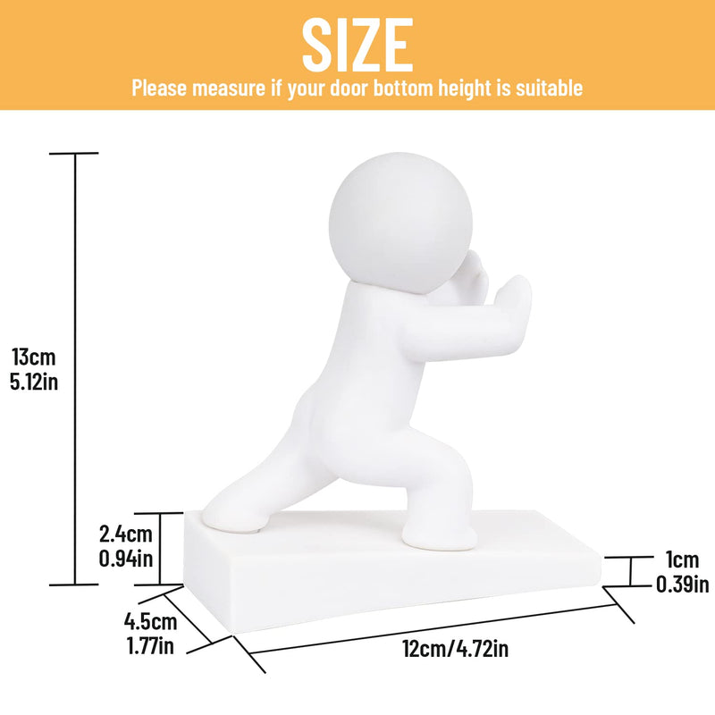 [Australia - AusPower] - Cute Door Stopper, Decorative Door Stop, Protects Your Floors, White 1 Pack (Patented) 