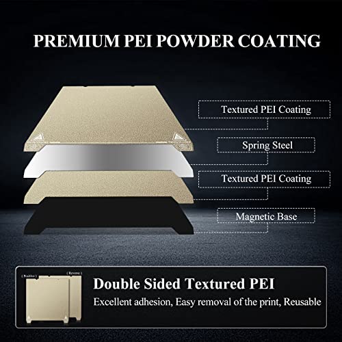 YOOPAI Double-Sided Textured PEI Printing Plate 235 x 235 mm, Magnetic Spring Steel Print Bed for Creality Ender 3 / Ender 3 Pro/Ender 3 V2 / Ender 3 S1 / Ender 3 Neo/Voxelab Aquila 3D Printer