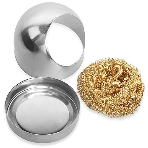 6pcs Soldering Tip Cleaner and Soldering Iron Tip Cleaner Holder Brass Tip Cleaner Kit with 6pcs Soldering Tips Cleaning Sponge and 2 Sheet Scrapers for Cleaning Soldering Irons and Tips