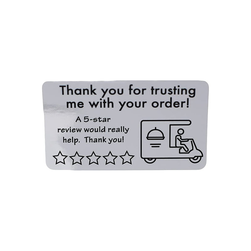 Thank You for Your Order 5 Star Food Delivery Labels 1.5 x 2.5 Inch 100 Total Stickers (Pack of 2) 1.5 x 2.5 inch (Pack of 2)