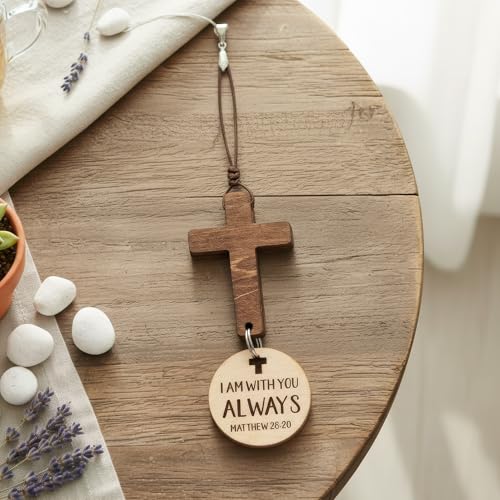 Wood Cross Decor, Easter Religious Gifts For Women, Men, Mom, Dad Matthew 28:2