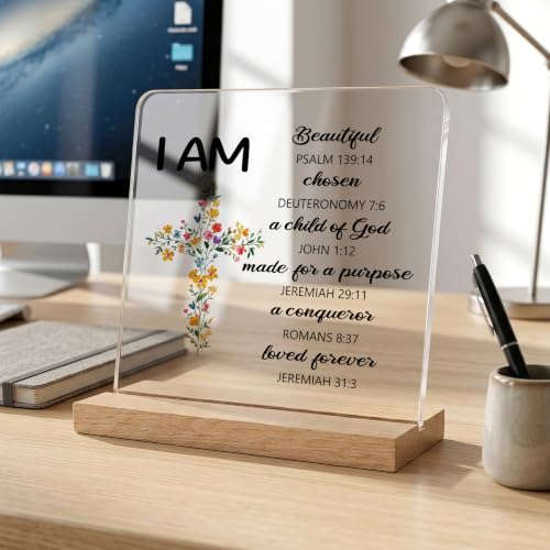 Baptism Confirmation Gifts for Women,Inspirational Religious Christening Acrylic Decor Sign,Happy First Communion Christian Decor Baptism