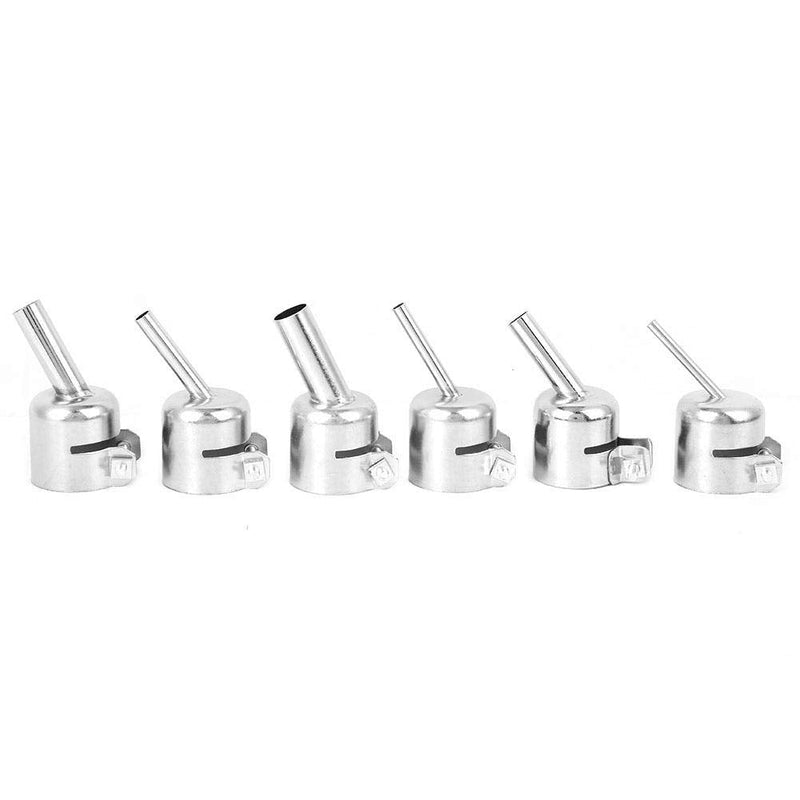 [Australia - AusPower] - 6 Pieces Hot Air Gun Nozzle Kits, Aluminium Short Slanted Hot Air Blower Nozzle 861DW Hot Air Gun Attachment Soldering Desoldering Station Accessories Hot Air Soldering Station for Hot Air Gun 