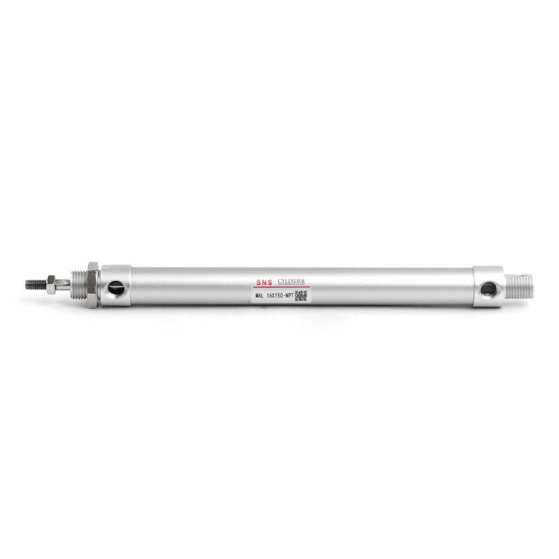[Australia - AusPower] - SNS Pneumatic 16mm Bore 150mm Stroke NPT1/8 Aluminum Alloy Mini Air Cylinder Double Action MAL16x150 MAL16*150-NPT 