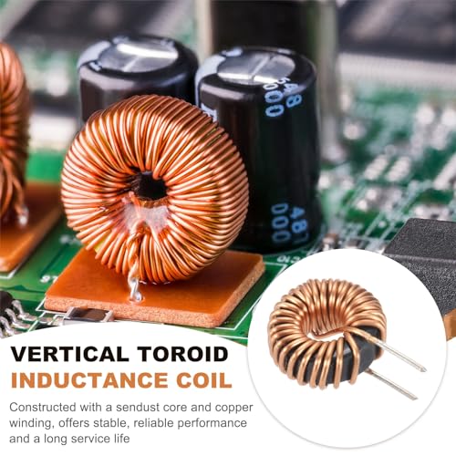 QUARKZMAN Toroid Core Inductor 100uH 9A Copper Wire Winding Inductance Solenoid Coil for Transformers 20 mm Outer Diameter Pack of 12 | Inductance Coil Replacement, Copper Inductance Wire, 20mm Diameter, For Printed Circuit Boards