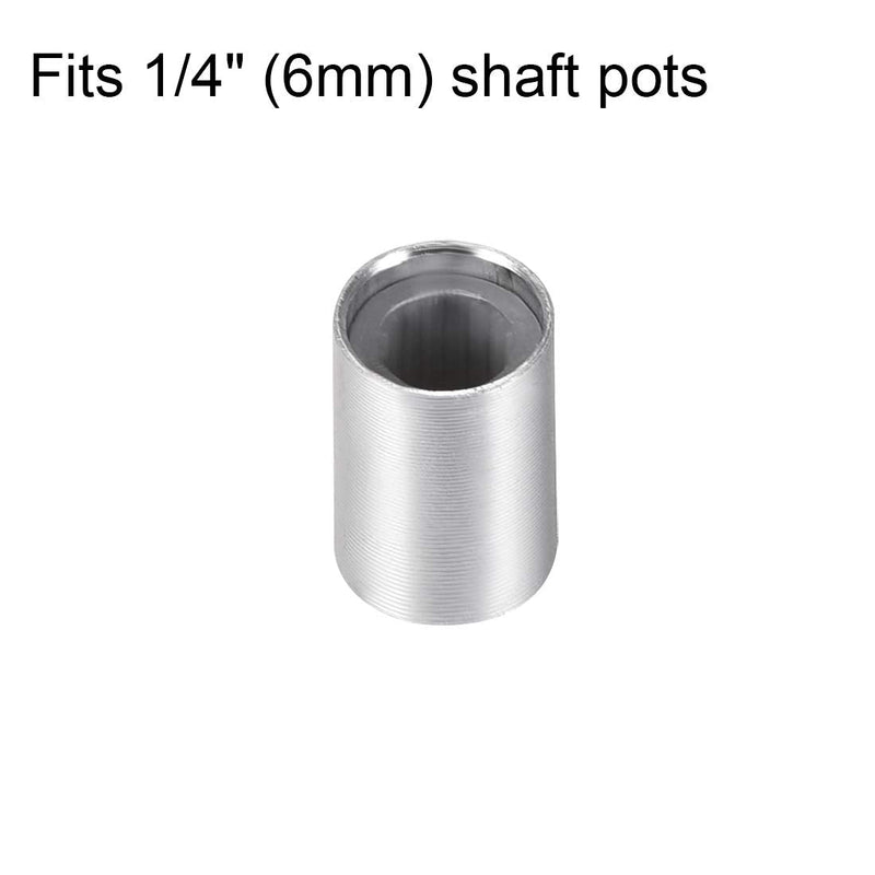 [Australia - AusPower] - uxcell 5pcs Potentiometer Knob Knurled Shaft Silver Tone Aluminum 6mm Shaft Dia. Rotary Knob 10mmx15mm Volume Control Knob 