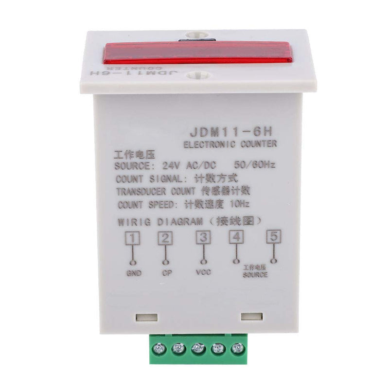 [Australia - AusPower] - JDM11-6H Electronic Counter 6 Digits LED Digital Display Counter Relay Converter Counting Professional Accessories (AC/DC24V) AC/DC24V 