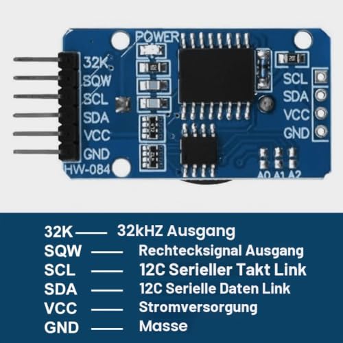 Real Time Clock RTC Module, AT24C32 I2C Module, RTC DS3231M I2C Real Time Clock, High Precision 24C32 Memory Clock Module, Compatible with I2C Real Time Clock, Real Time Clock RTC, Compatible with Arduino, Pack of 2