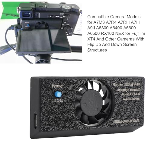Camera Cooling Fan, Fan Compatible with A7M3 A7R4 A7RIII A7III A9II A6300 A6400 A6600 A6500 RX100 NEX for Cameras, Strong Cooling Performance, Low Noise