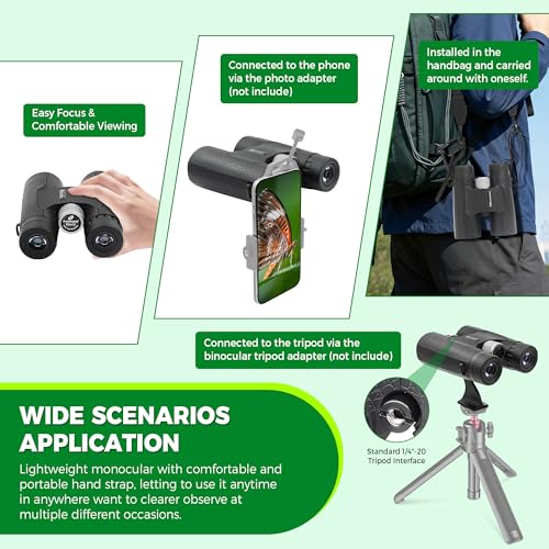 Astromania 10x42 Compact Binoculars BK7 Prism as Gift for Bird Watching
