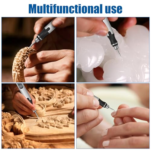 40PCS Electric Engraving Tool Kit, Mini Engraving Pen, USB Rechargeable Mini Engraver with 20 Drills and Templates, Etching Pen, Electric Carving Tools for Glass Wood Metal Stone Nails Jewelry