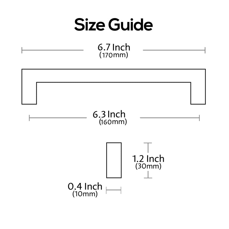 Alzassbg Brushed Antique Brass Cabinet Pulls and Handles 5 Pack, AL3041AB | 6-1/4 Inch Hole Center, Solid Metal Build, Square Decorative Hardware Handles, for Cabinets and Drawers 6-1/4" Hole Center