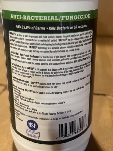 [Australia - AusPower] - SNiPER Hospital Disinfectant, Odor Eliminator & All-Purpose Cleaner, 16 Ounce Spray Unscented 16 Fl Oz (Pack of 1) 