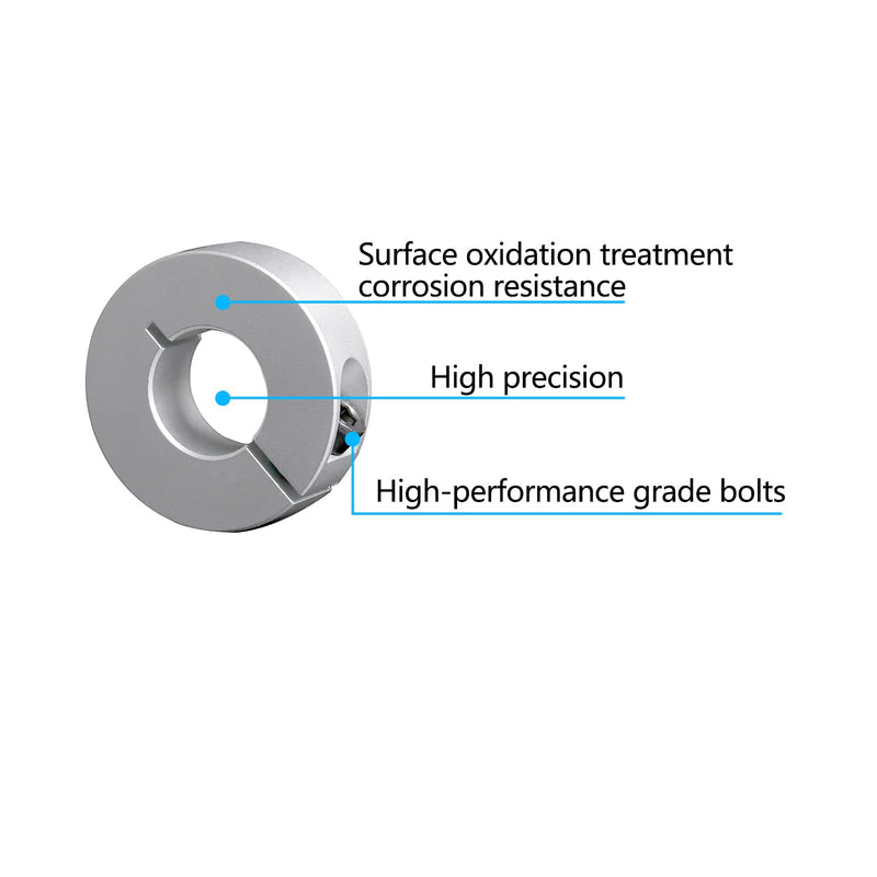 (Pack of 4) Shaft Collar Bore 30mm, Aluminum Alloy One Piece Shaft Collar Clamp Style, 55mm OD, 15mm Thickness, with M6 Set Screws 30mm Bore Size