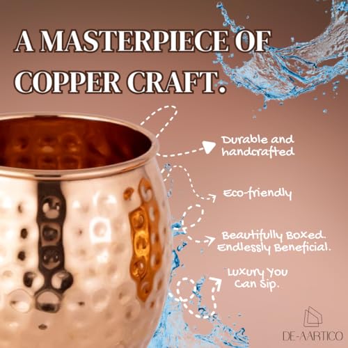 Moscow Mule Mugs Set of 4-100% Pure Copper, 16oz Large Food Safe Solid Copper Cups, Premium Moscow Mule Gift Set for Cocktail Lovers, Perfect for Home Bar and Party