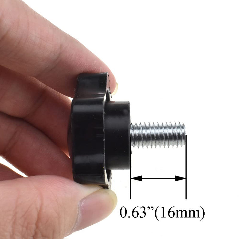 [Australia - AusPower] - HAHIYO Hex Handle Threaded Knobs Star Bump Shape M8 16mm Screw Length 38mm Head Diameter Clamping Handgrip Nut Screw Combined Tightly Solid Plum No Tool Needed for Table Stand Deck Plastic 2pcs M8x16#38-2Pcs 