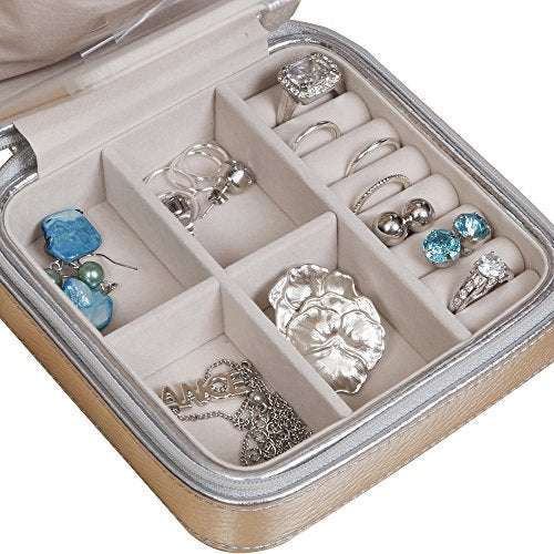 Mele and Co Luna Vegan Leather Travel Jewelry Case Luna - Silver