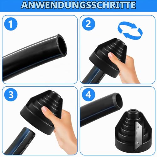 Plastic Pipe Chamfer Tool, Pipe Deburring Tool for 20-63 mm Plastic Pipes, Deburring Tool Pipe for PVC, PP, PE Pipes, Pack of 2