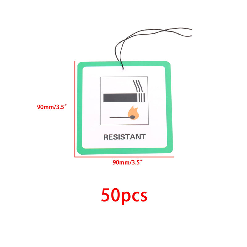 SING F LTD 50pcs 9cm X 9cm Fire Safety Labels for Furniture and Chairs with String Furniture Flame Retardant Labels for Flammable Furniture Household Labels