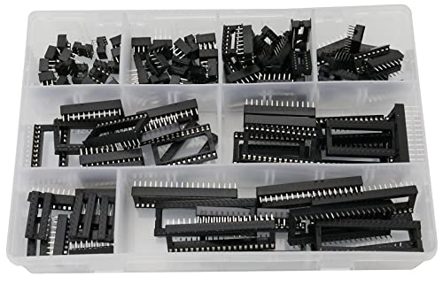 110pcs 2.54mm Pitch DIP IC Sockets Type Adaptor Set 6,8,14,16,18,24,28,40 Pin