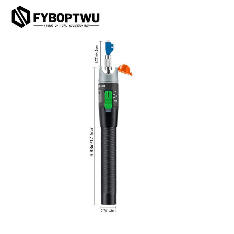 [Australia - AusPower] - 3pcs Professional Visual Fault Locator Fiber Optic Tester - Includes 3pcs 9/125μm Singlemode FC/LC Adapters | for Fiber Optic Cable Maintenance, Network Installation & Repair (Mode Number: VFL-30) Gree Switch 3 