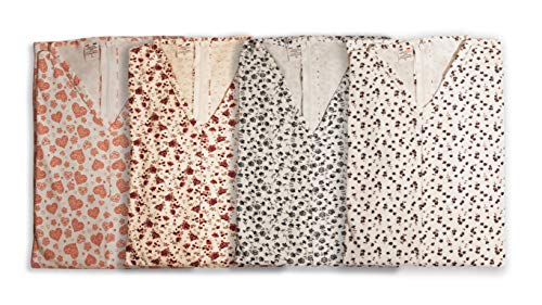 Summer Long Sleeve Pyjamas with Zip at the Back, Health Protection for Disabled and Disabled Elderly, Lightweight Cotton, Made in Italy XL White With Pattern - for Women