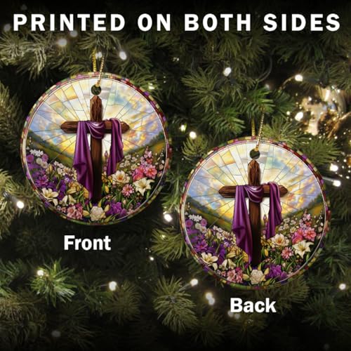 Cross Ornaments for Christmas Tree - Religious Easter Ornaments Cross 2025, Christian Ornament, Christian Religious Gifts for Women, Men, Church Decorations