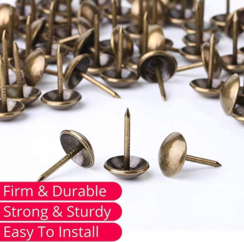 ZAYI antique bronze upholstery tacks assortment for furniture, sofas, DIY wood décor, 100-piece kit