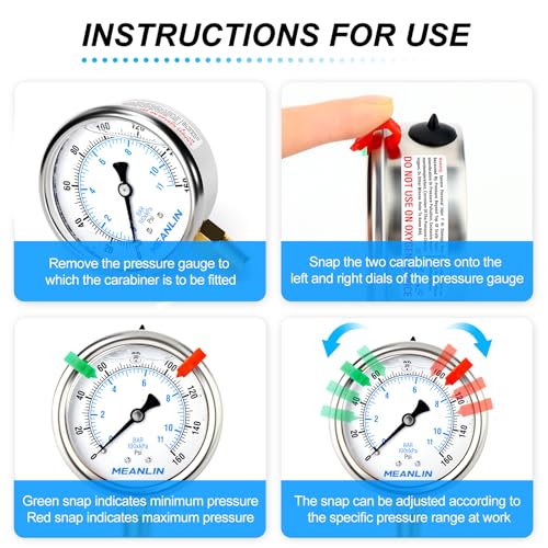 MEANLIN MEASURE 0-160 PSI liquid-filled pressure gauge with 2.5-inch face, 1/4-inch NPT lower mount