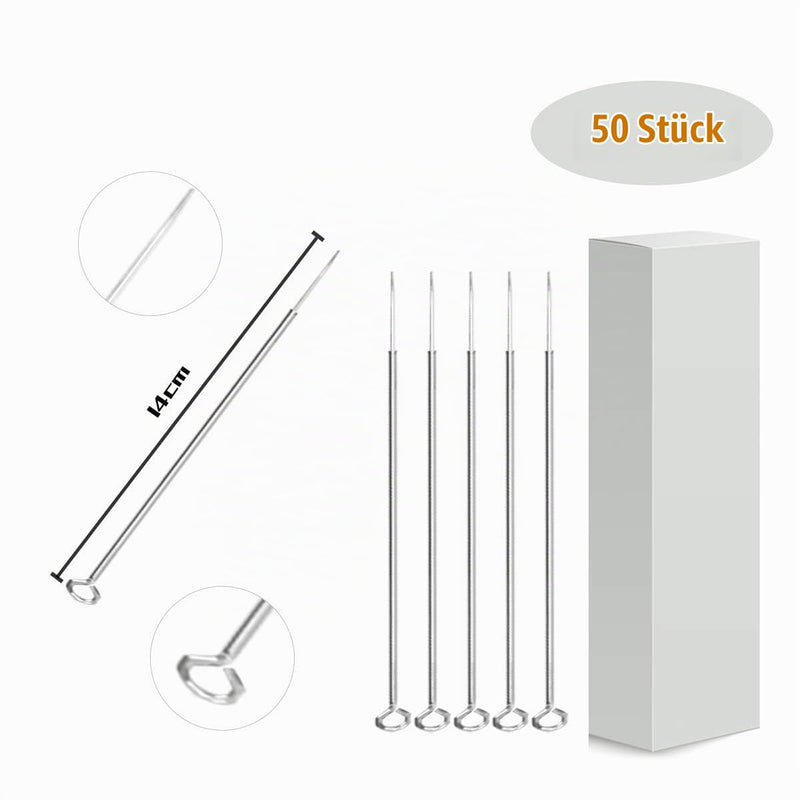LATTCURE Disposable Sterile Tattoo Needles, 50 Pieces Tattoo Needles Set, Mixed Tattoo Needles, 1RL 3RL 5RL 7RL 9RL, Needles Stick and Stainless Steel Needles Set for Liner and Shader, Tattoo