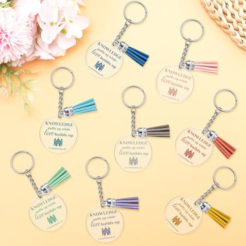 Ximalun 8 Pieces Bible Verse Keyring Christian Scripture Keyring Inspirational Religious Gifts for Women Men Christian Easter Christmas School Church Gifts