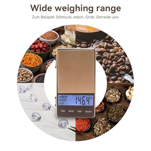 Mini Coffee Scale with Timer,1000g X 0.1g Small Thin Travel Coffee Scale,Mini Digital Scale Grams and Ounces Small and Handy Barista Scale,Digital Pocket Scale, Mini Barista Coffee Weight Scale