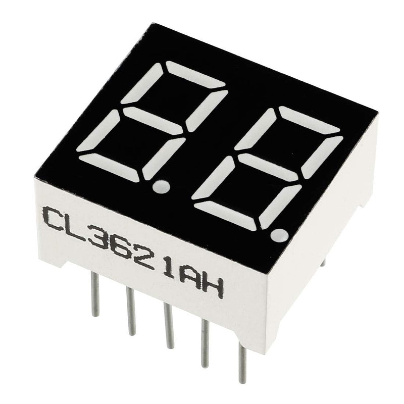 [Australia - AusPower] - uxcell Common Cathode 10 Pin 2 Bit 7 Segment Display 0.59 x 0.55 x 0.28 Inch 0.35" Red LED Display Digital Tube 5pcs 