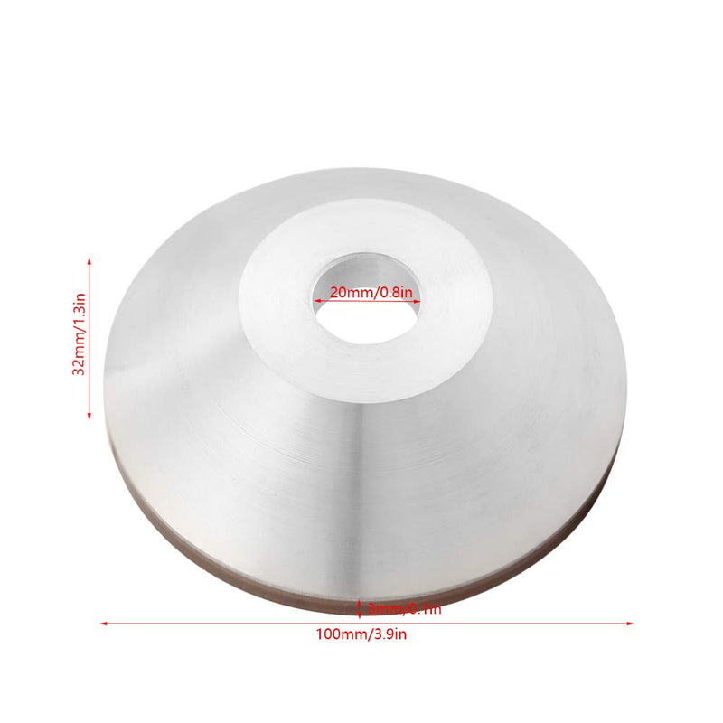 [Australia - AusPower] - Resin Diamond Bowl Coated Concave Grinding Wheel Grit Flare Tray 180 Grinding Wheel for Carbide 100mm for Alloy Blade Tungsten Shell Shape 