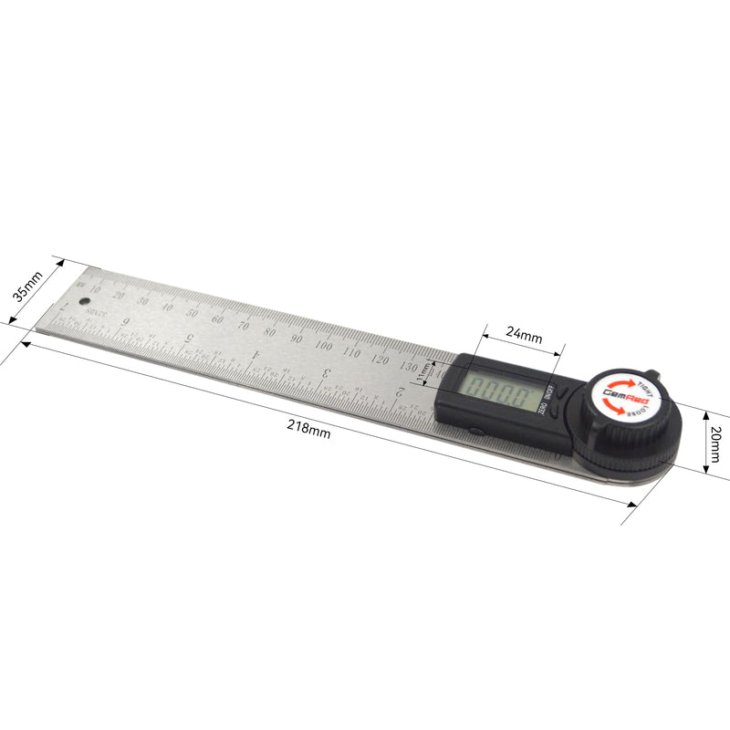 GemRed Gemred 82305 Digital Angle Finder 7-Inch Protractor Stainless Steel