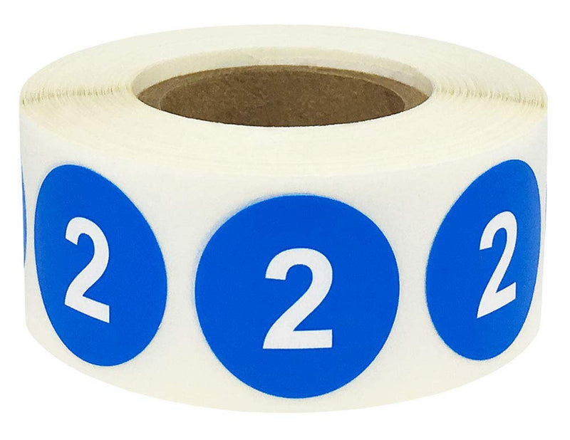 Blue Number 2 Stickers 0.75 Inch 500 Labels On A Roll #2
