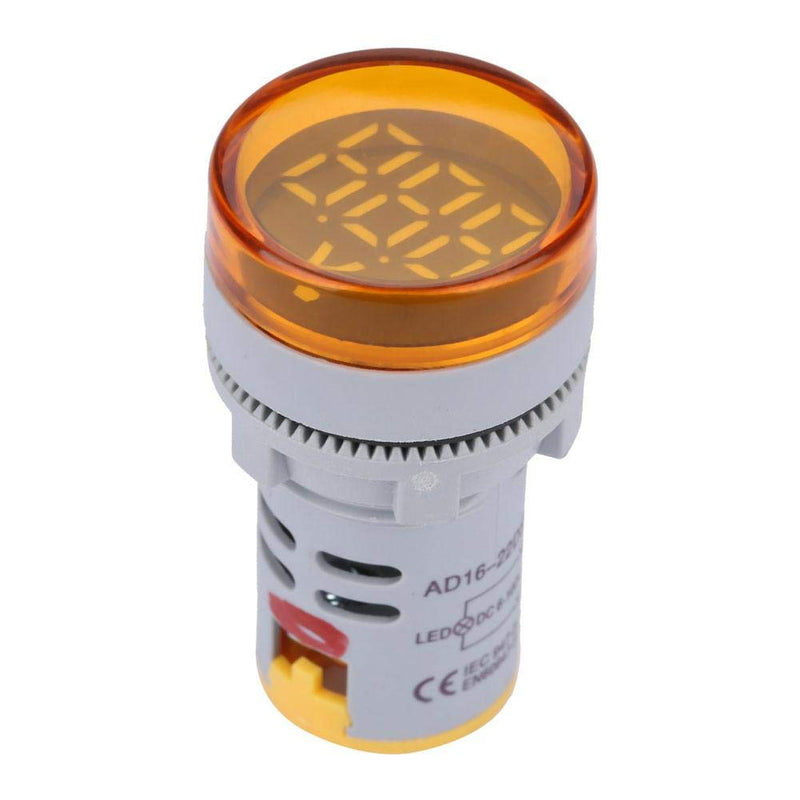 [Australia - AusPower] - YWBL-WH DC Voltage Display Digital LED Display Voltmeter 6-100V Voltage Meter Monitor Round Lamp Tester Indicator Light Panel Yellow 