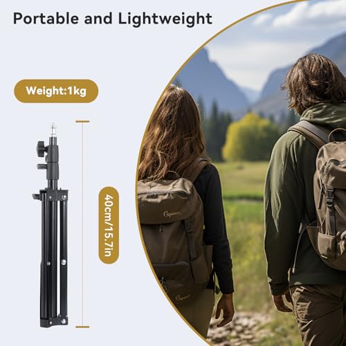 UTEBIT 2 Pack Photography Light Stands Tripod, with Phone Clamp, Black 45"/3.7ft
