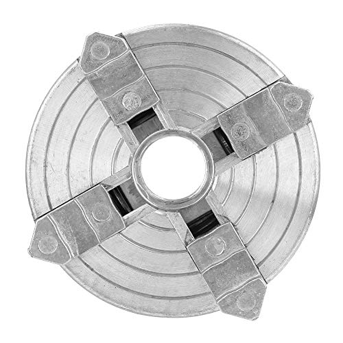 Z011A Zinc Alloy 4-Jaw Chuck Clamp Accessory for Mini Metal Lathe,with Large Clamping Range,Widely Used Wear-Resistant Compact Size Chuck