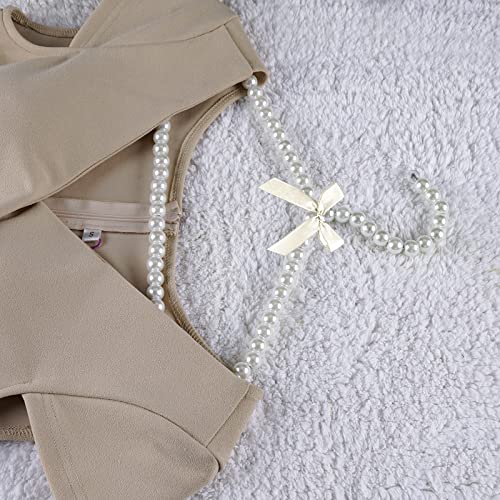 Adorila Pearl Hangers 16in for Wedding Dress Bridal Gown, 5-Pack White