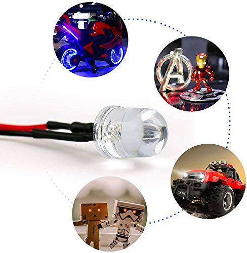 [Australia - AusPower] - HUAZIZ Pack of 100 Pre-Wired LED, Diode Light, 12 V Pre-Wired Light, Warm White, LEDs 3 mm Warm White with Cable, 20 cm, 12 V 