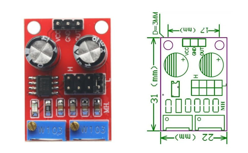 [Australia - AusPower] - 5Pcs NE555 Pulse Frequency,Pulse Generator, Duty Cycle Adjustable Module,Square/Rectangular Wave Signal Generator,Stepping Motor Driver 