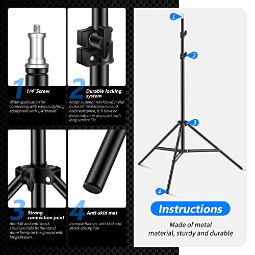 Neewer 75"/6 Feet/190CM Photography Light Stands for Relfectors, Softboxes, Lights, Umbrellas, Backgrounds 190cm/1 Pack