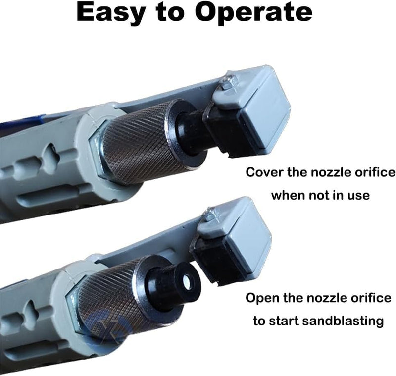 [Australia - AusPower] - Sand Blaster Gun, Sandblasting Gun with 4 Ceramic Tip, Abrasive Sandblaster Gun Kit with Blaster Nozzles (2/2.5/3/3.5mm) for Deburring Removing Rust Paint Stain 