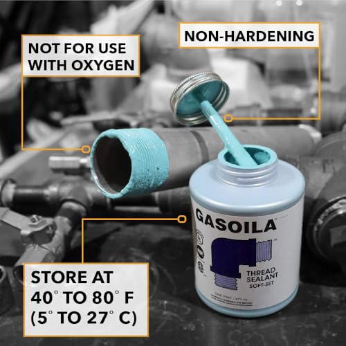 Gasoila Soft-Set pipe thread sealant, non-hardening paste in 2 oz tube for metal and plastic pipes