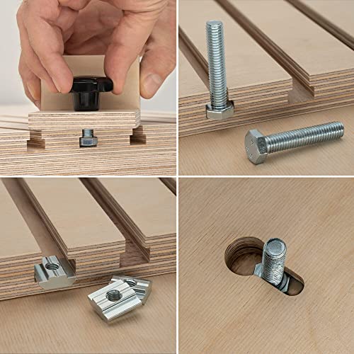 ENT 09003 3-Piece HW T-Slot Cutter Set, Optimised for M5, M6 and M8 Screws, HW (HM), Shaft (S) 8 mm - Grooves for Standard Hex Screws
